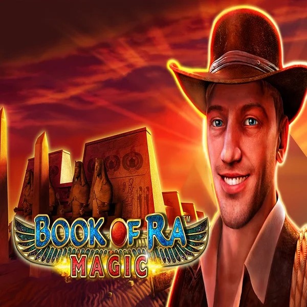 Book of Ra Magic slot logo by Greentube at Dendera Casino